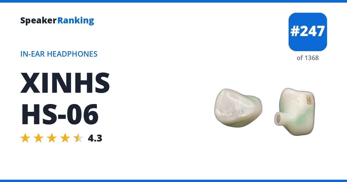 XINHS HS-06 - ranked #247 of 1368 In-Ear Headphones · Editor's rating 4.3/5