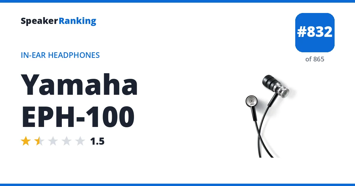 Yamaha EPH-100 - ranked #832 of 865 In-Ear Headphones · Editor's rating 1.5/5