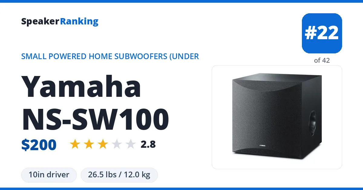 Yamaha NS-SW100 ranking card