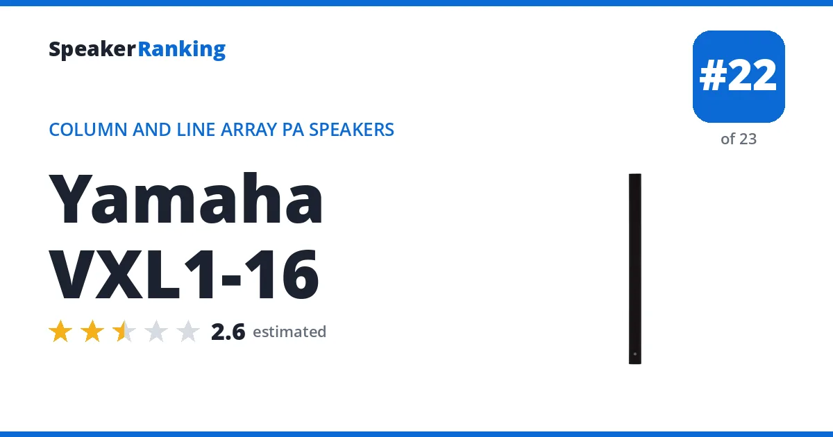 Yamaha VXL1-16 - ranked #22 of 23 Column and Line Array PA Speakers · Editor's rating 2.6/5
