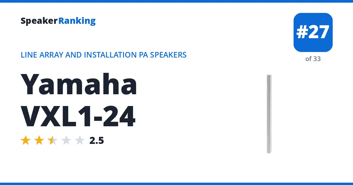Yamaha VXL1-24 - ranked #27 of 33 Line Array and Installation PA Speakers · Editor's rating 2.5/5