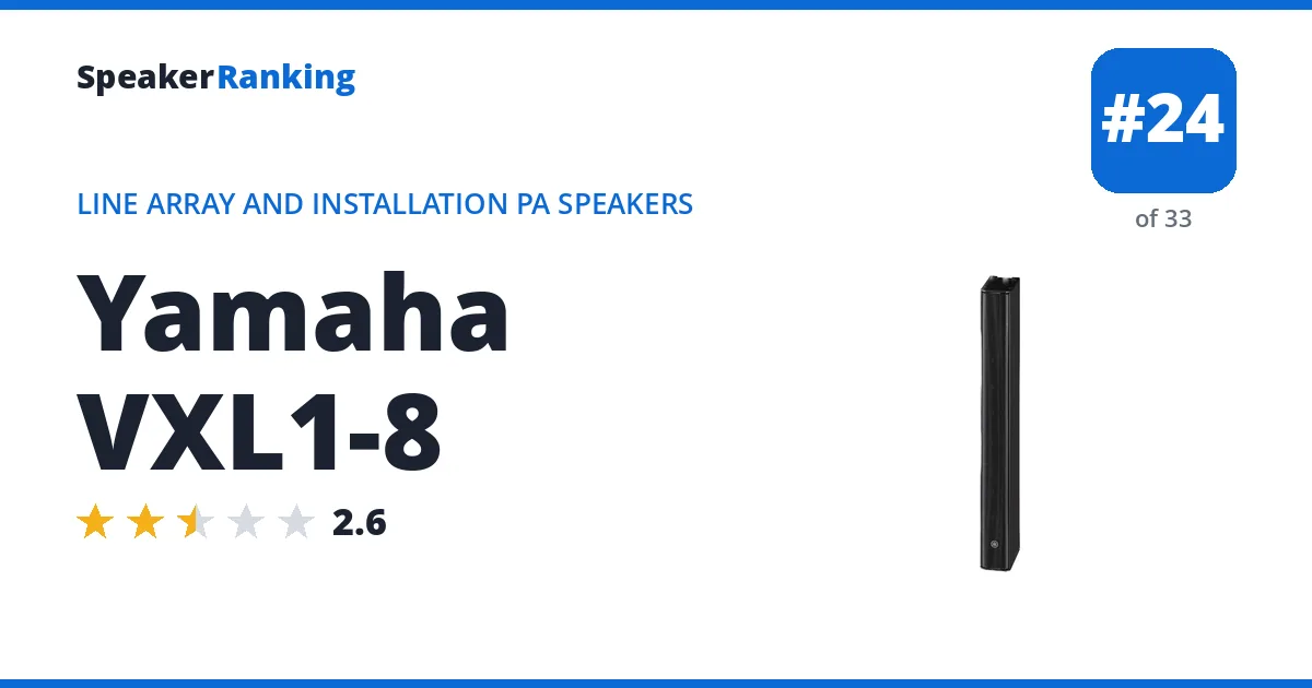 Yamaha VXL1-8 - ranked #24 of 33 Line Array and Installation PA Speakers · Editor's rating 2.6/5