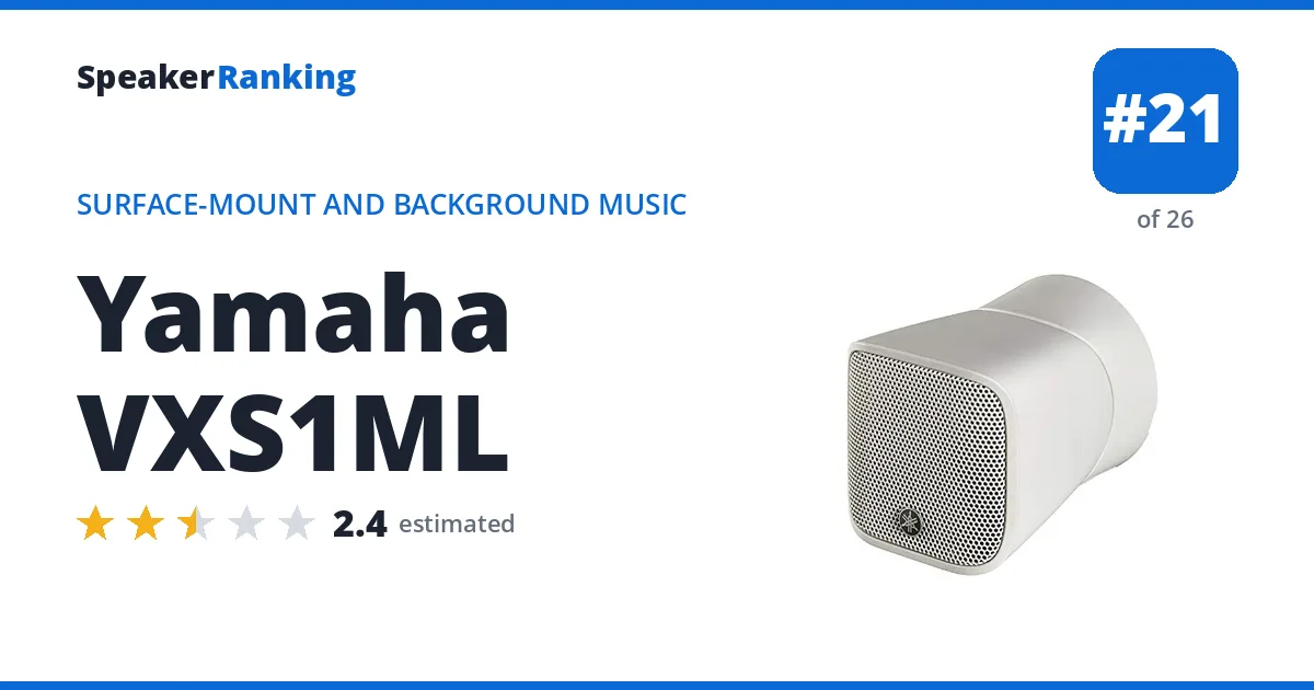 Yamaha VXS1ML - ranked #21 of 26 Surface-Mount and Background Music Speakers · Editor's rating 2.4/5