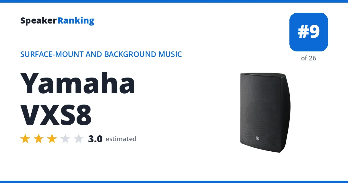 Yamaha VXS8 - ranked #9 of 26 Surface-Mount and Background Music Speakers · Editor's rating 3/5