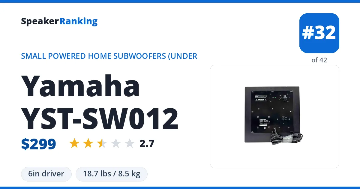 Yamaha YST-SW012 ranking card