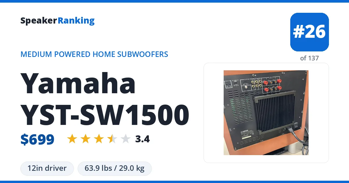 Yamaha YST-SW1500 ranking card
