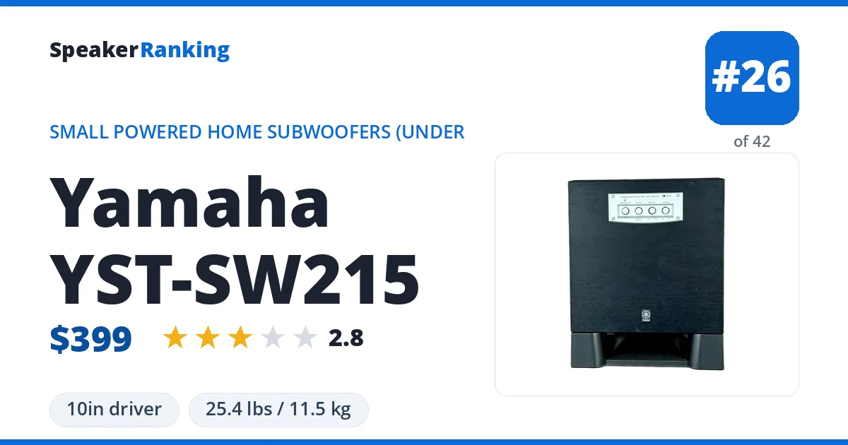 Yamaha YST-SW215 ranking card