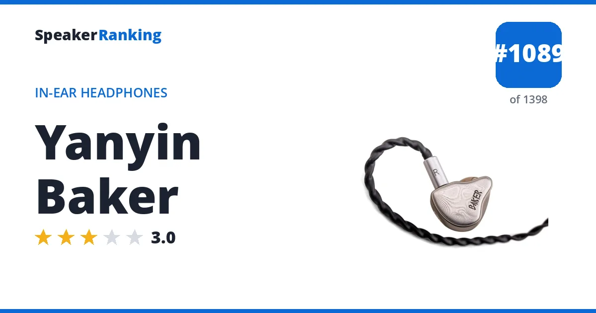 Yanyin Baker - ranked #1089 of 1398 In-Ear Headphones · Editor's rating 3/5