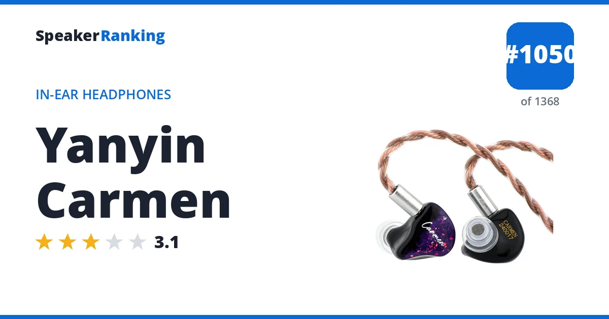 Yanyin Carmen - ranked #1051 of 1369 In-Ear Headphones · Editor's rating 3.1/5
