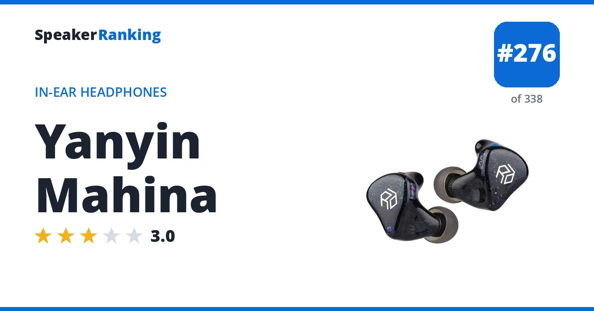 Yanyin Mahina - ranked #235 of 297 In-Ear Headphones · Editor's rating 3/5