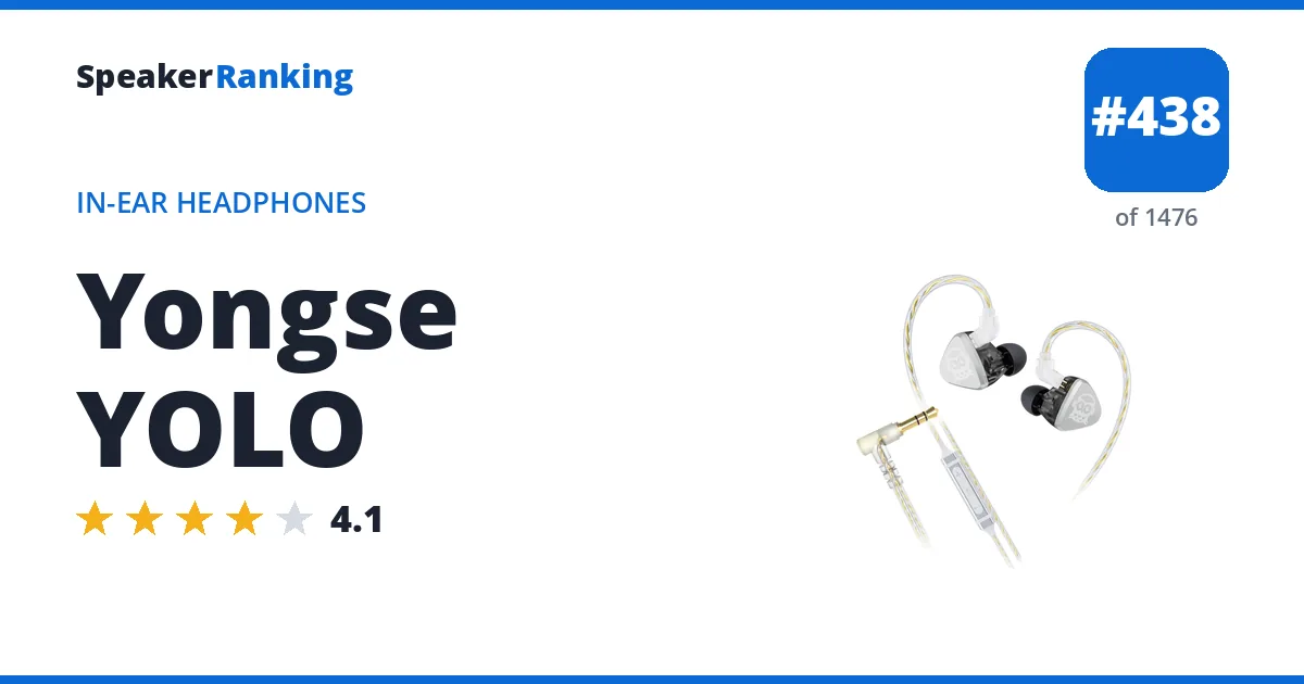 Yongse YOLO - ranked #438 of 1476 In-Ear Headphones · Editor's rating 4.1/5