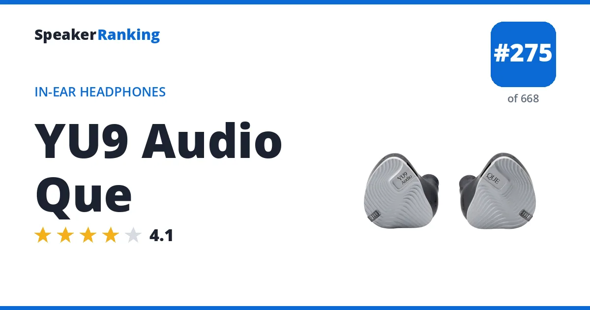 YU9 Audio Que - ranked #271 of 657 In-Ear Headphones · Editor's rating 4.1/5