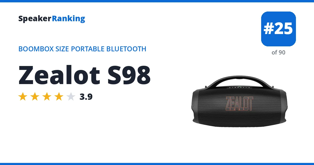 Zealot S98 - ranked #25 of 90 Boombox Size Portable Bluetooth Speakers · Editor's rating 3.9/5