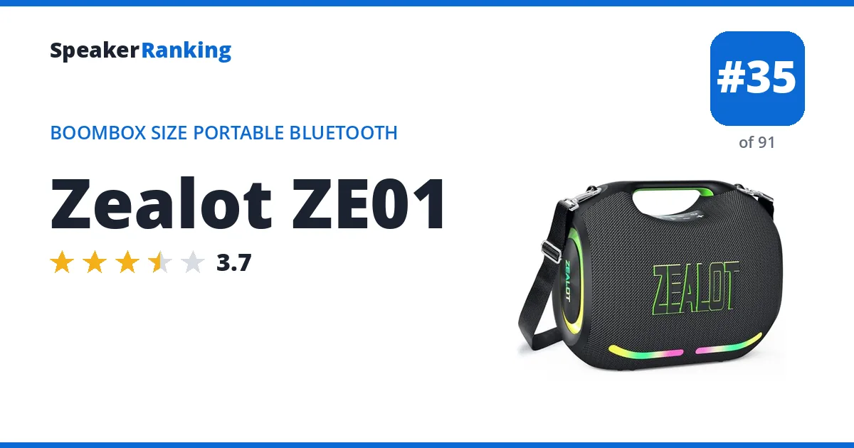 Zealot ZE01 - ranked #35 of 91 Boombox Size Portable Bluetooth Speakers · Editor's rating 3.7/5