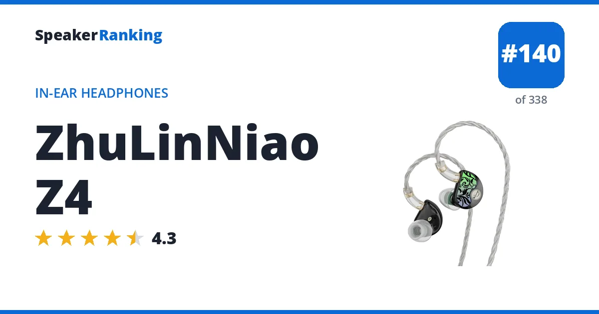 ZhuLinNiao Z4 - ranked #140 of 297 In-Ear Headphones · Editor's rating 4.3/5