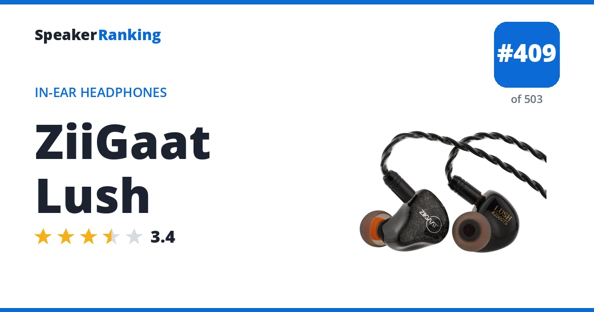 ZiiGaat Lush - ranked #393 of 487 In-Ear Headphones · Editor's rating 3.4/5