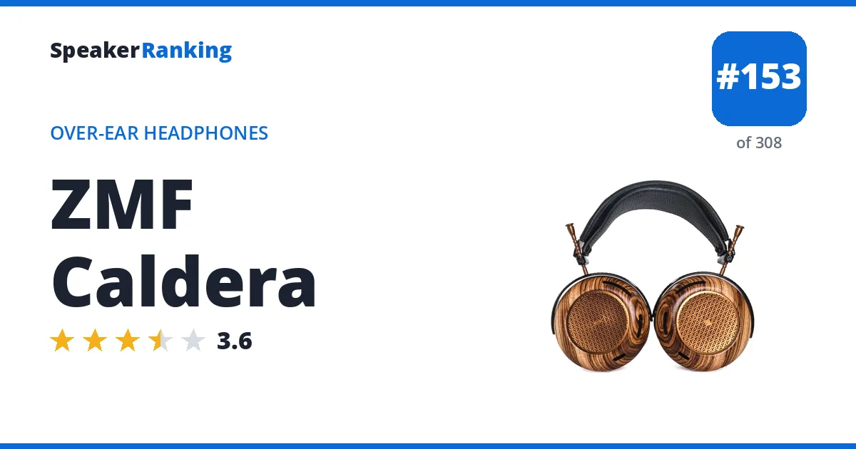 ZMF Caldera - ranked #153 of 308 Over-Ear Headphones · Editor's rating 3.6/5