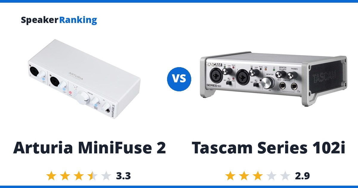 Arturia MiniFuse 2 vs Tascam Series 102i