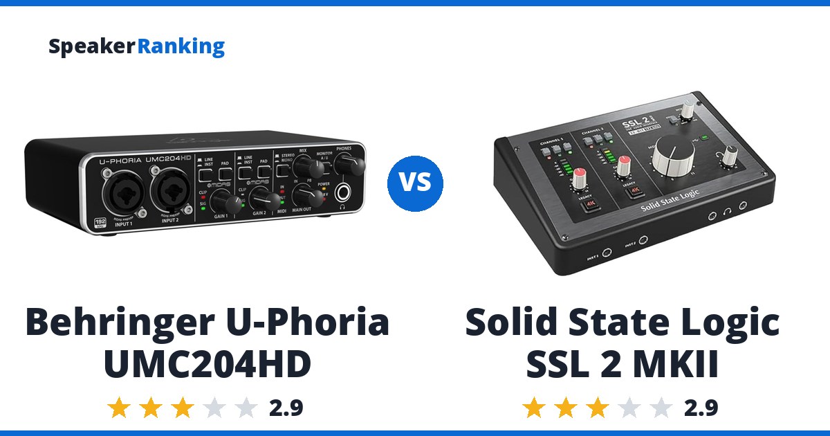 Behringer U-Phoria UMC204HD vs Solid State Logic SSL 2 MKII