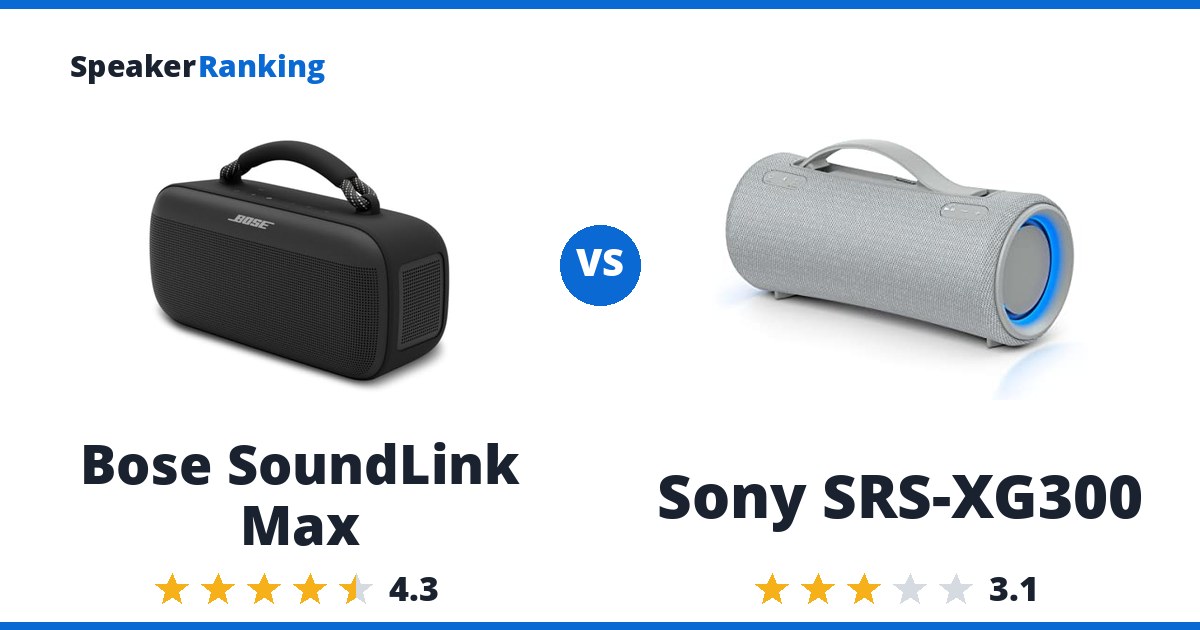 Bose SoundLink Max vs Sony SRS-XG300
