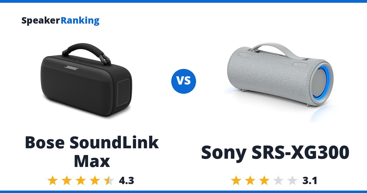 Bose SoundLink Max vs Sony SRS-XG300