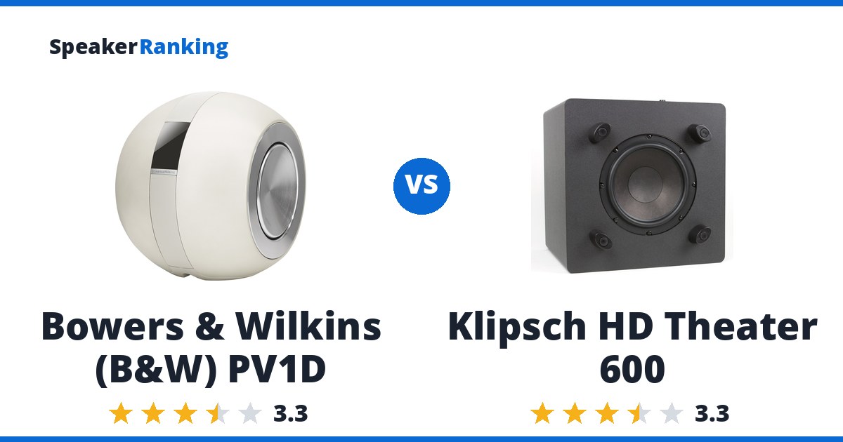 Bowers & Wilkins (B&W) PV1D vs Klipsch HD Theater 600