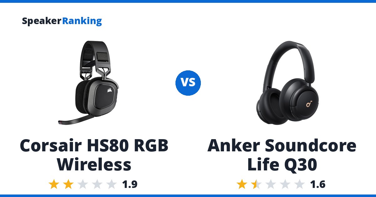 Corsair HS80 RGB Wireless vs Anker Soundcore Life Q30