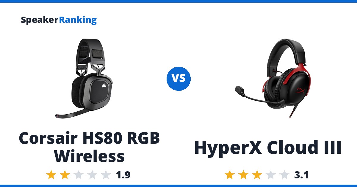 Corsair HS80 RGB Wireless vs HyperX Cloud III
