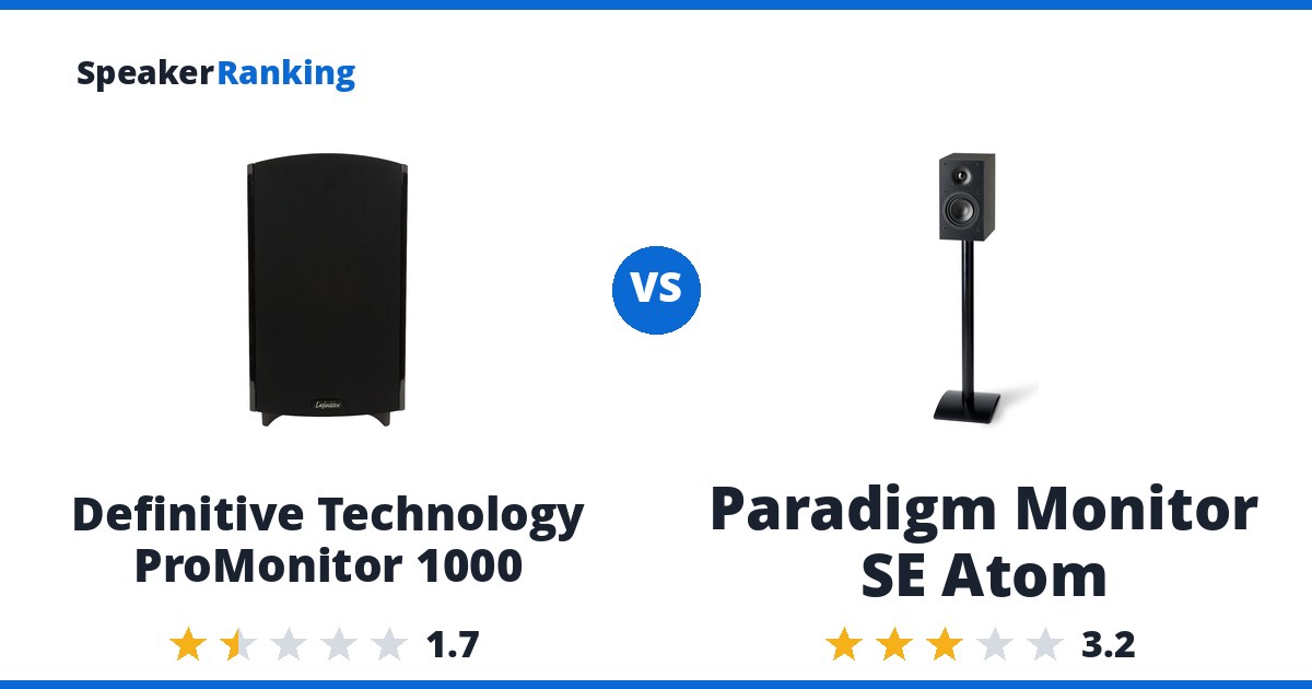 Definitive Technology ProMonitor 1000 vs Paradigm Monitor SE Atom