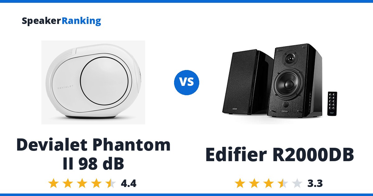 Devialet Phantom II 98 dB vs Edifier R2000DB