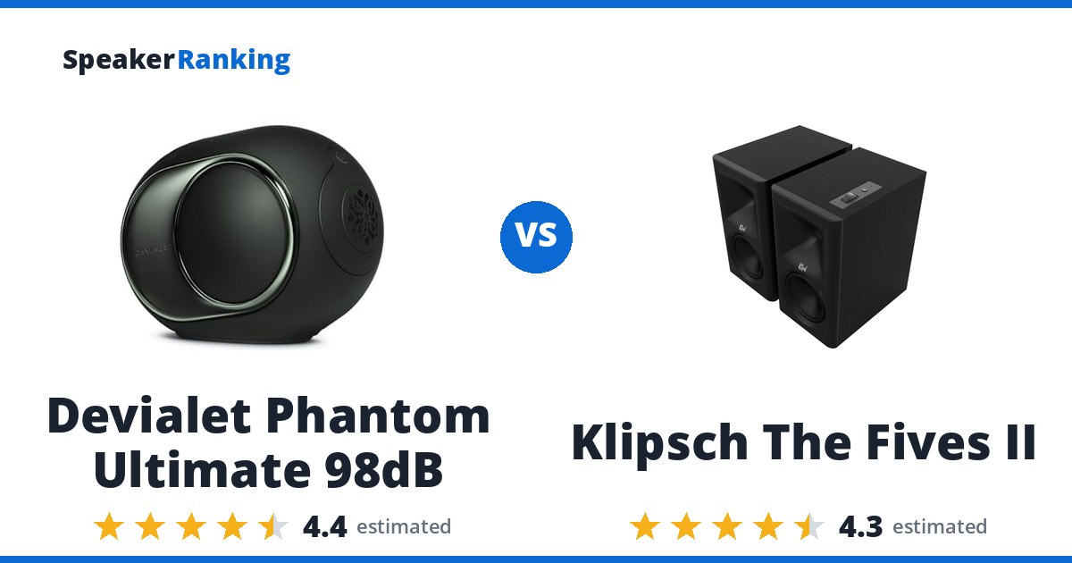 Devialet Phantom Ultimate 98dB vs Klipsch The Fives II