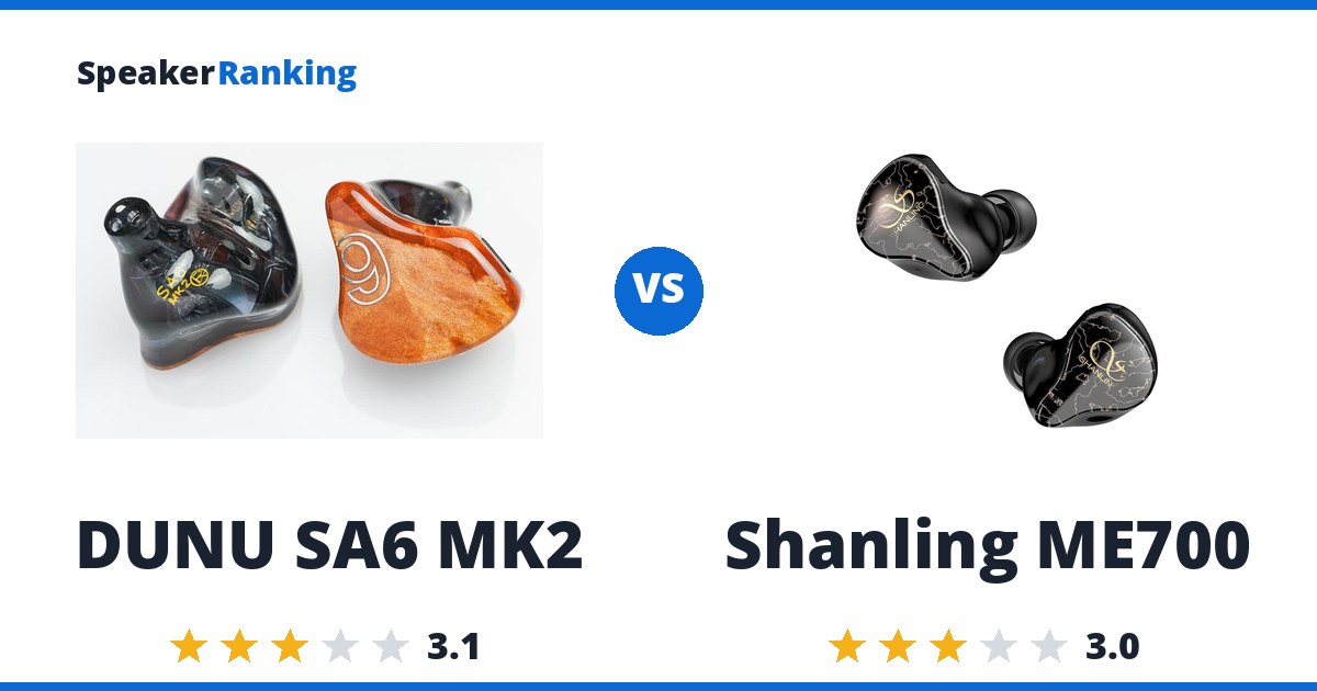 DUNU SA6 MK2 vs Shanling ME700