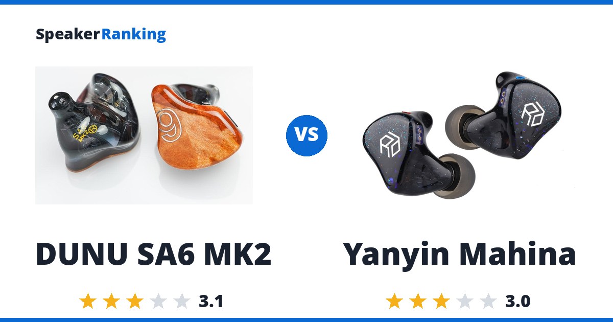 DUNU SA6 MK2 vs Yanyin Mahina