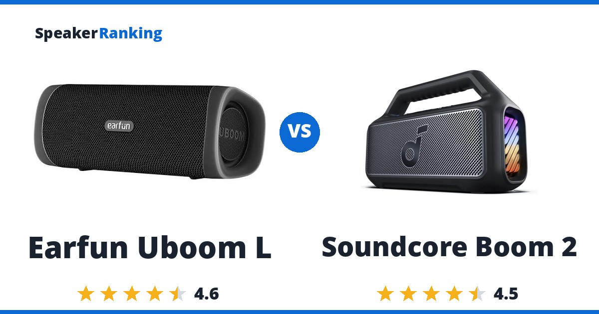 Earfun Uboom L vs Soundcore Boom 2