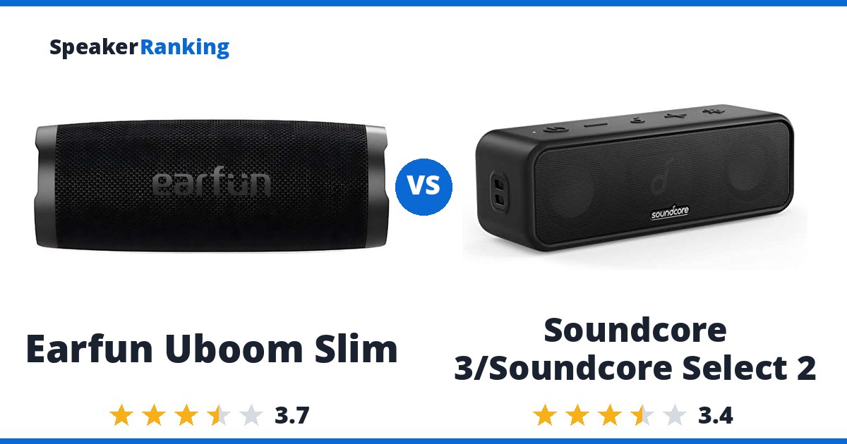 Earfun Uboom Slim vs Soundcore 3/Soundcore Select 2