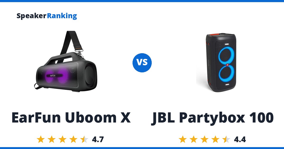 EarFun Uboom X vs JBL Partybox 100