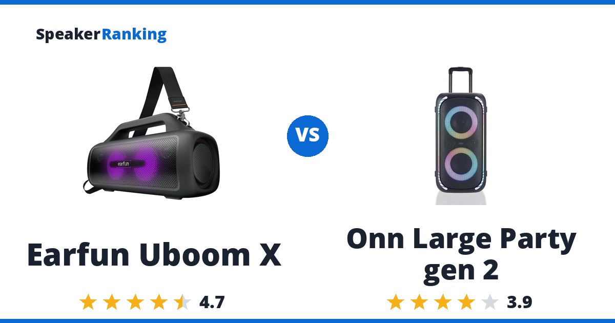 Earfun Uboom X vs Onn Large Party gen 2
