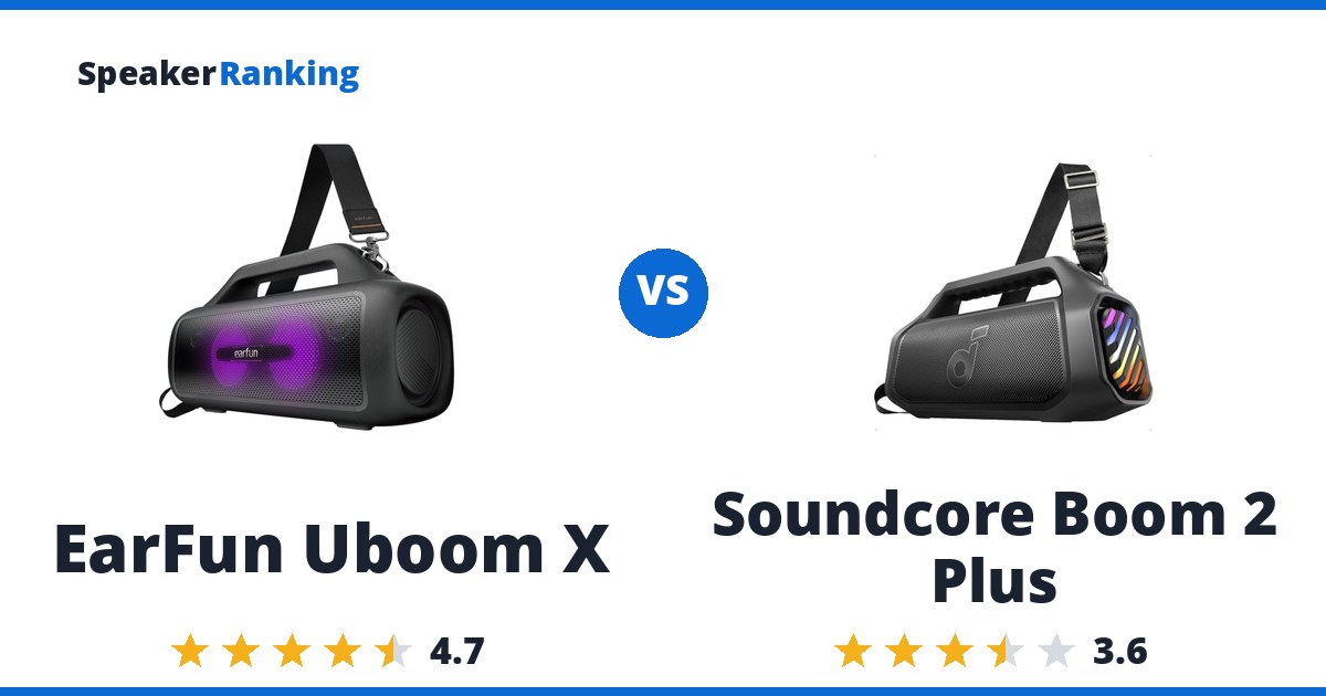 EarFun Uboom X vs Soundcore Boom 2 Plus