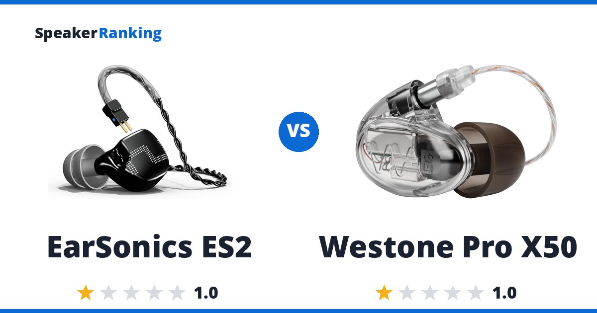 EarSonics ES2 vs Westone Pro X50