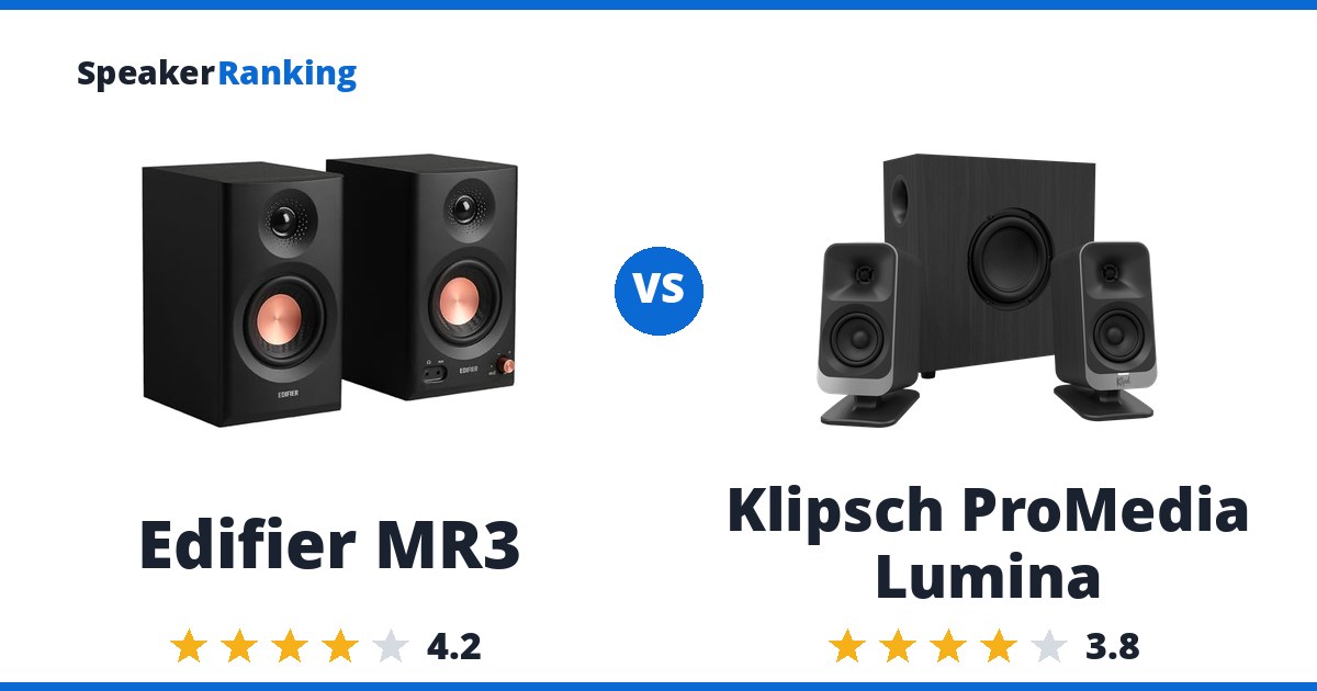 Edifier MR3 vs Klipsch ProMedia Lumina