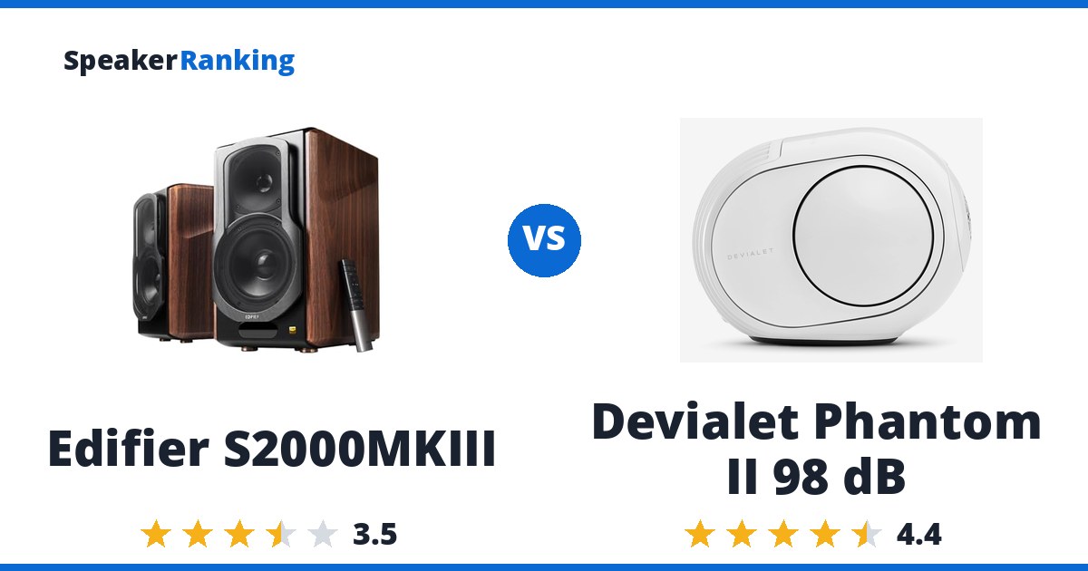 Edifier S2000MKIII vs Devialet Phantom II 98 dB