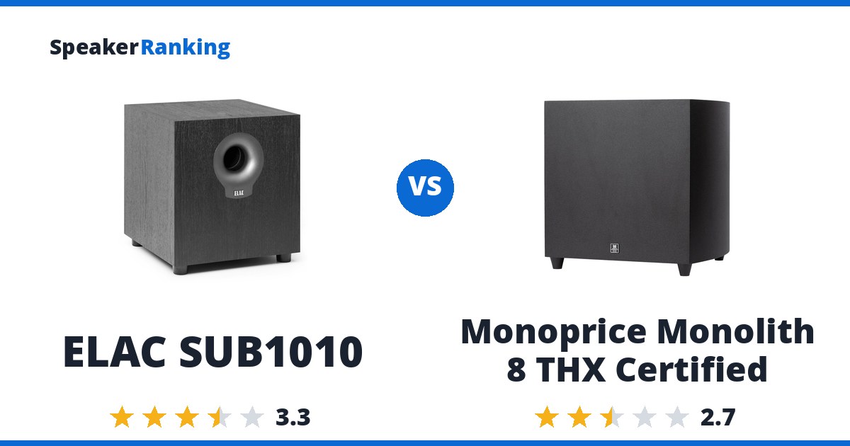 ELAC SUB1010 vs Monoprice Monolith 8 THX Certified