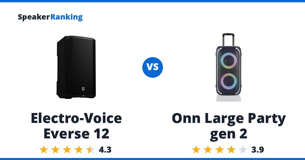 Electro-Voice Everse 12 vs Onn Large Party gen 2