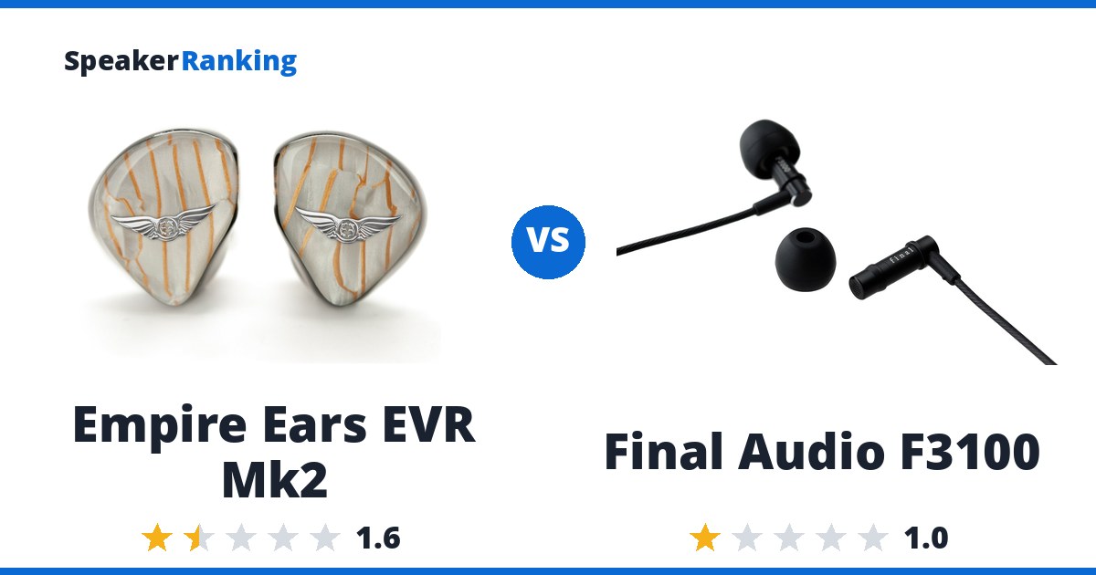 Empire Ears EVR Mk2 vs Final Audio F3100
