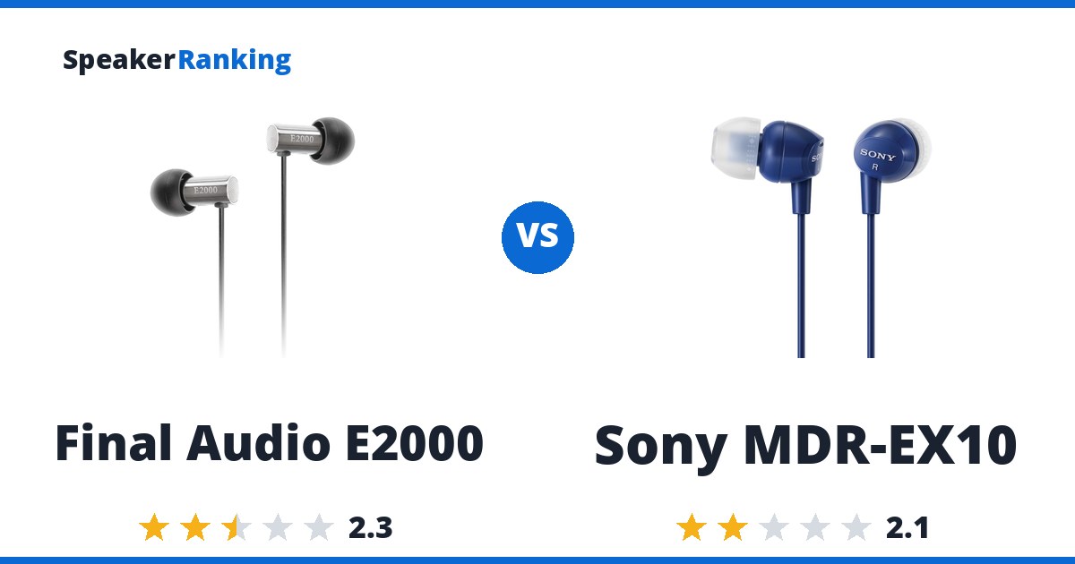 Final Audio E2000 vs Sony MDR-EX10