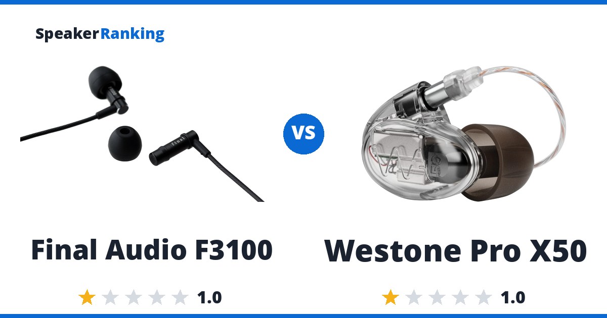 Final Audio F3100 vs Westone Pro X50