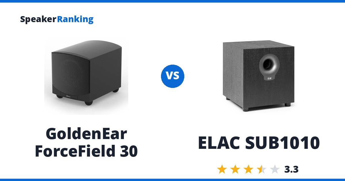 GoldenEar ForceField 30 vs ELAC SUB1010