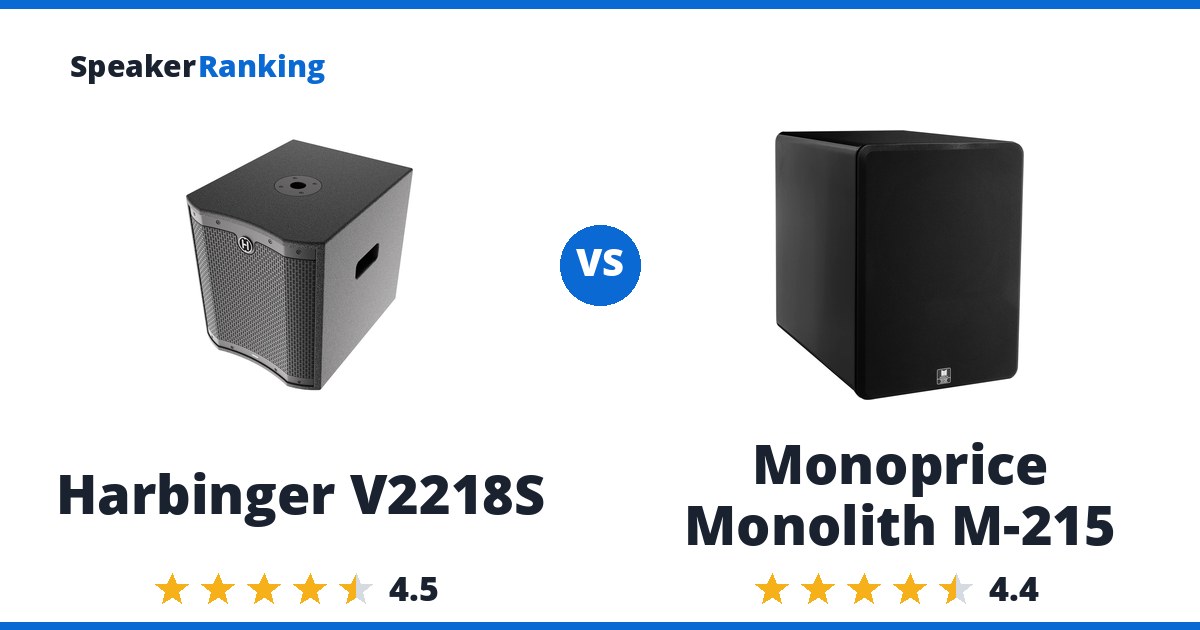 Harbinger V2218S vs Monoprice Monolith M-215