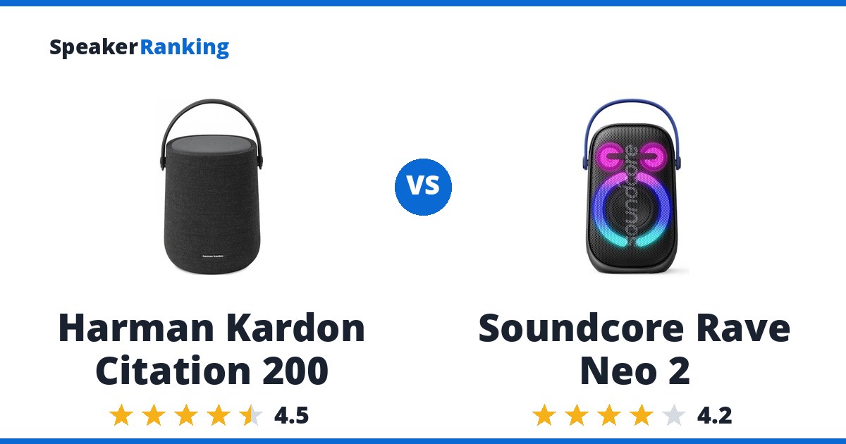 Harman Kardon Citation 200 vs Soundcore Rave Neo 2