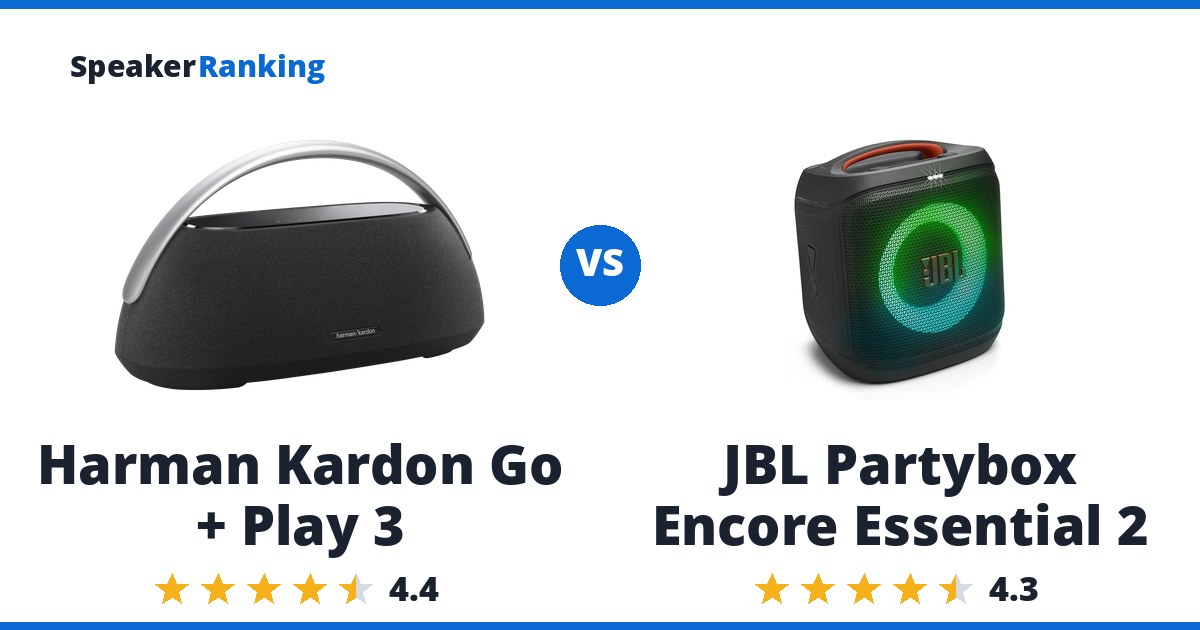 Harman Kardon Go + Play 3 vs JBL Partybox Encore Essential 2